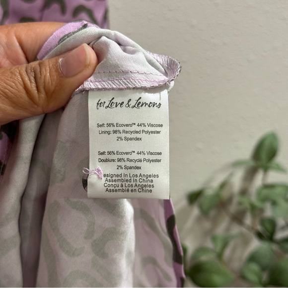 For Love & Lemons NWT Small Animal Print June Mini Dress Babydoll Party Cocktail - Picture 4 of 9